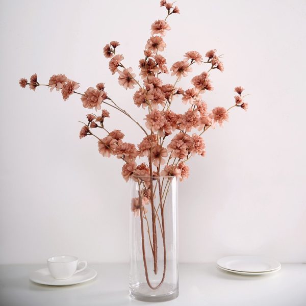 2 Branches | 42" Dusty Rose Artificial Carnation Flower Spray, Silk Flower Bouquet - Image 10
