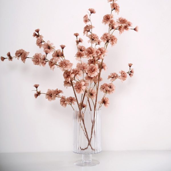 2 Branches | 42" Dusty Rose Artificial Carnation Flower Spray, Silk Flower Bouquet - Image 7
