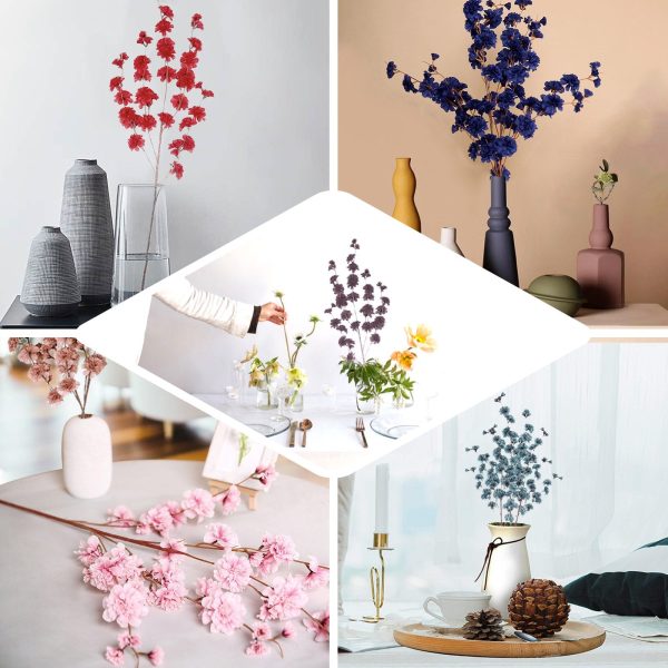 2 Branches | 42" Dusty Rose Artificial Carnation Flower Spray, Silk Flower Bouquet - Image 5