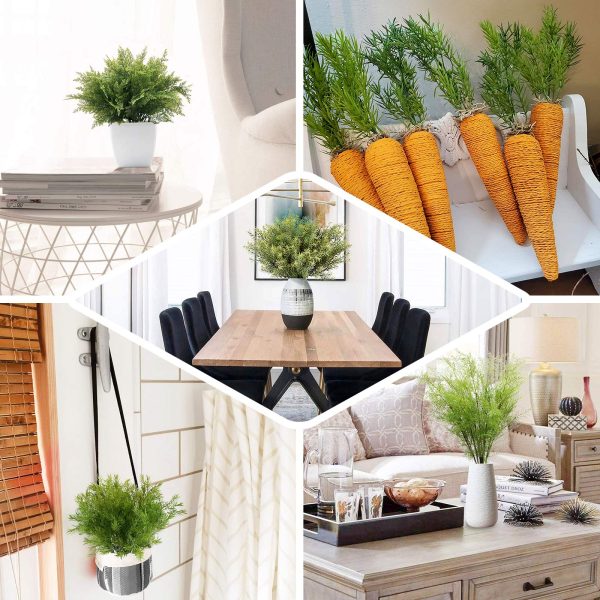 2 Pack | 15" Sagebrush Fern Leaf Stems, Artificial Greenery Decorative Fern Bushes, Faux Plants - Frosted Green - Image 5