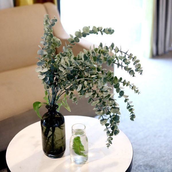 3 Bushes | 30" Artificial Eucalyptus Leaves Spray, Faux Greenery Stems - Frosted Green - Image 7