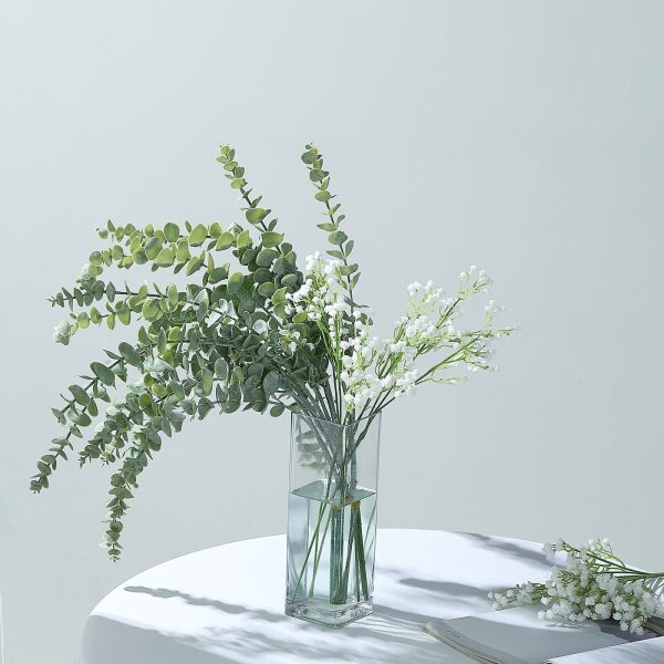 3 Bushes | 30" Artificial Eucalyptus Leaves Spray, Faux Greenery Stems - Frosted Green - Image 8