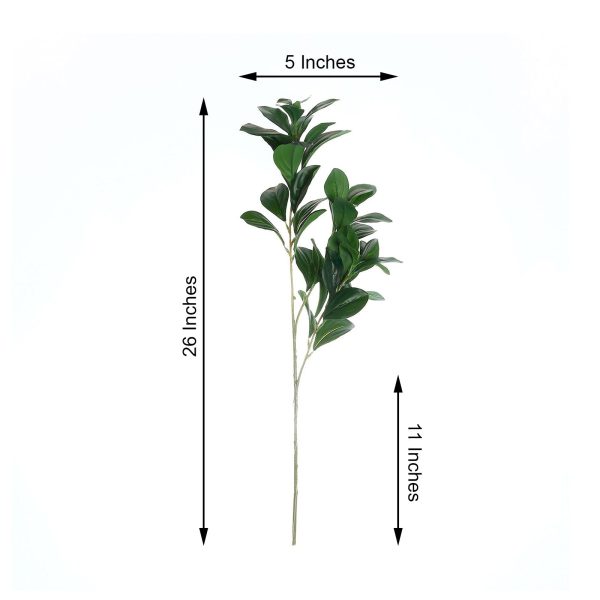 2 Pack | 26" Artificial Green Lemon Leaf Stem, Faux Greenery Spray - Image 6