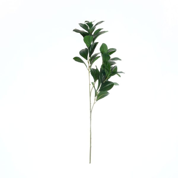 2 Pack | 26" Artificial Green Lemon Leaf Stem, Faux Greenery Spray - Image 3