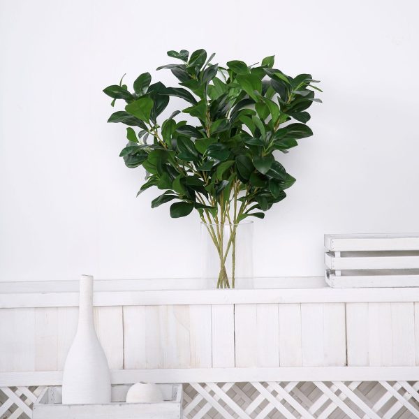 2 Pack | 26" Artificial Green Lemon Leaf Stem, Faux Greenery Spray - Image 10