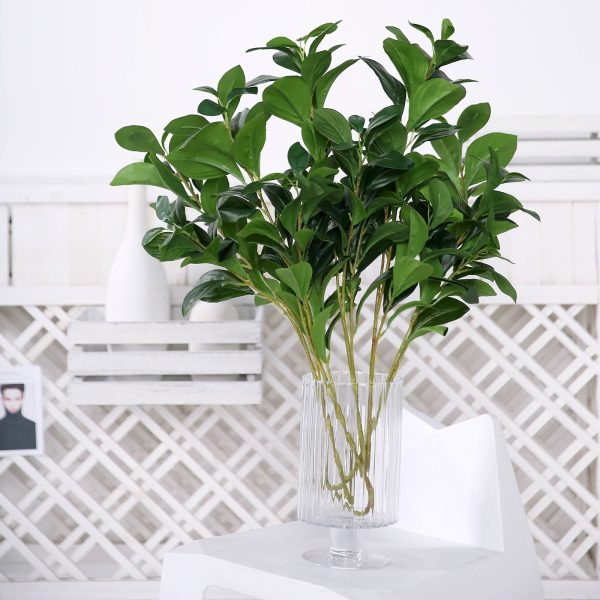 2 Pack | 26" Artificial Green Lemon Leaf Stem, Faux Greenery Spray - Image 11