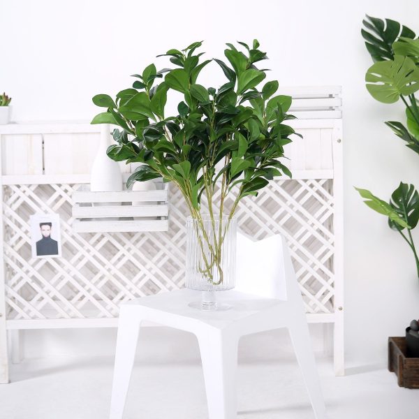 2 Pack | 26" Artificial Green Lemon Leaf Stem, Faux Greenery Spray - Image 12