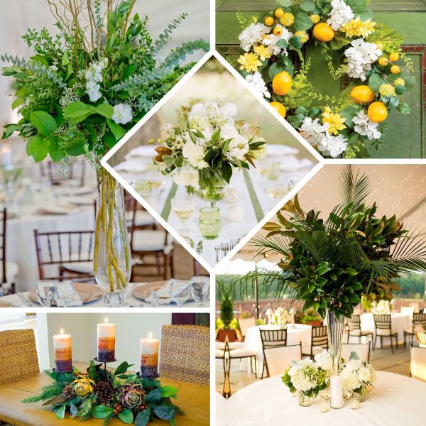 2 Pack | 26" Artificial Green Lemon Leaf Stem, Faux Greenery Spray - Image 5