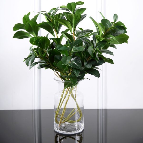 2 Pack | 26" Artificial Green Lemon Leaf Stem, Faux Greenery Spray - Image 2