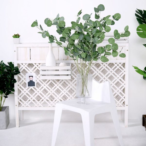 2 Bushes | 40" Green Artificial Eucalyptus Stems, Silver Dollar Eucalyptus Leaves Spray - Image 12