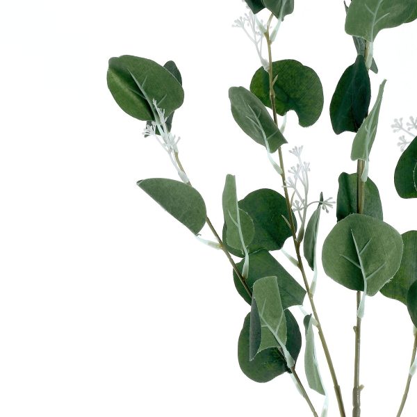 2 Bushes | 40" Green Artificial Eucalyptus Stems, Silver Dollar Eucalyptus Leaves Spray - Image 2