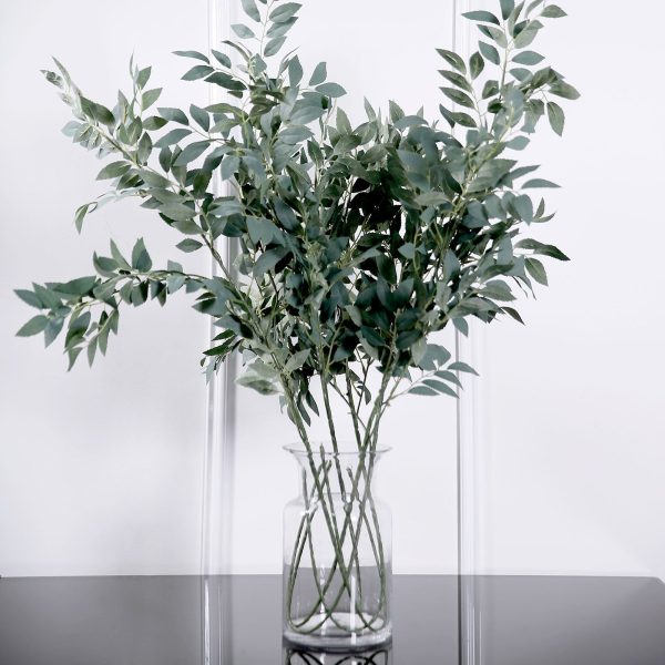2 Stems | 42" Honey Locust Leaves Spray, Artificial Greenery - Frosted Dark Green - Image 9