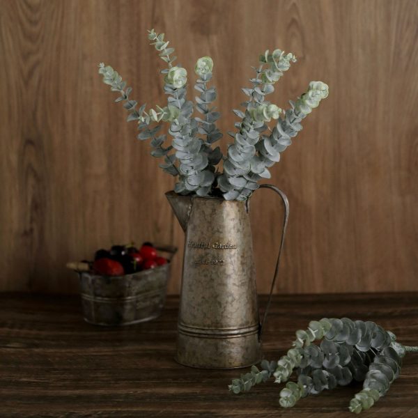 30 Stems | 17" Tall Faux Eucalyptus Bushes Artificial Greenery Spray, Fake Eucalyptus Branches – Frosted Green - Image 9