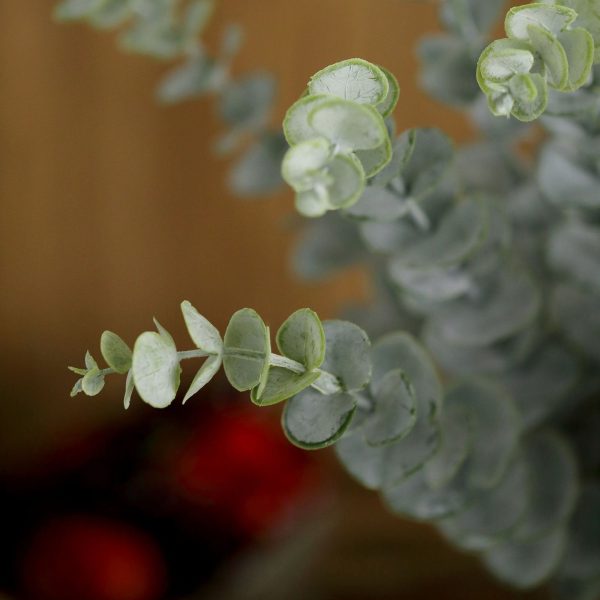 30 Stems | 17" Tall Faux Eucalyptus Bushes Artificial Greenery Spray, Fake Eucalyptus Branches – Frosted Green - Image 10