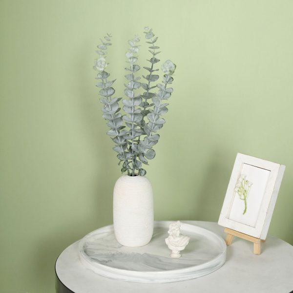 30 Stems | 17" Tall Faux Eucalyptus Bushes Artificial Greenery Spray, Fake Eucalyptus Branches – Frosted Green - Image 11