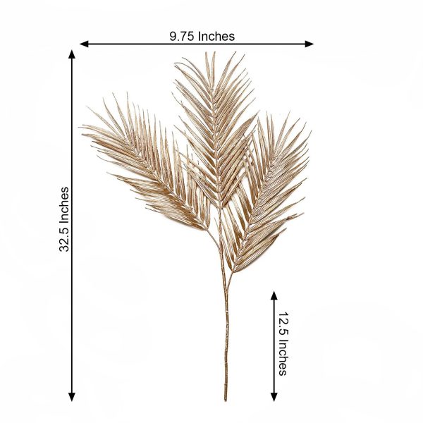 Pack of 2 | 32" Metallic Gold Artificial Palm Leaf Spray, Vase Filler Wedding Floral Decoration - Image 6