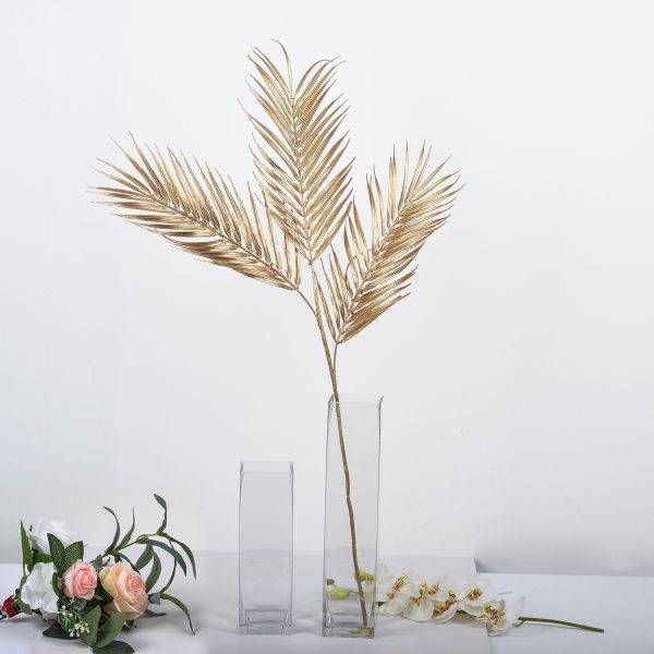 Pack of 2 | 32" Metallic Gold Artificial Palm Leaf Spray, Vase Filler Wedding Floral Decoration - Image 16