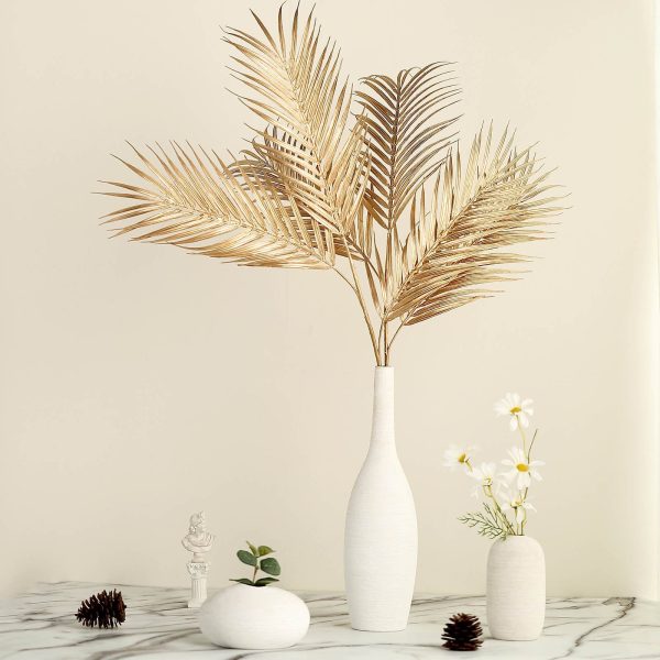 Pack of 2 | 32" Metallic Gold Artificial Palm Leaf Spray, Vase Filler Wedding Floral Decoration - Image 18