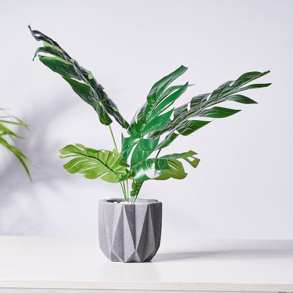 6 Stems | Monstera Tropical Leaf, Artificial Leaves For Hawaiian Luau Party Decoration - Assorted Green - Image 17