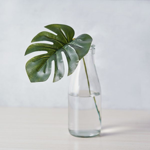 6 Stems | Monstera Tropical Leaf, Artificial Leaves For Hawaiian Luau Party Decoration - Assorted Green - Image 14