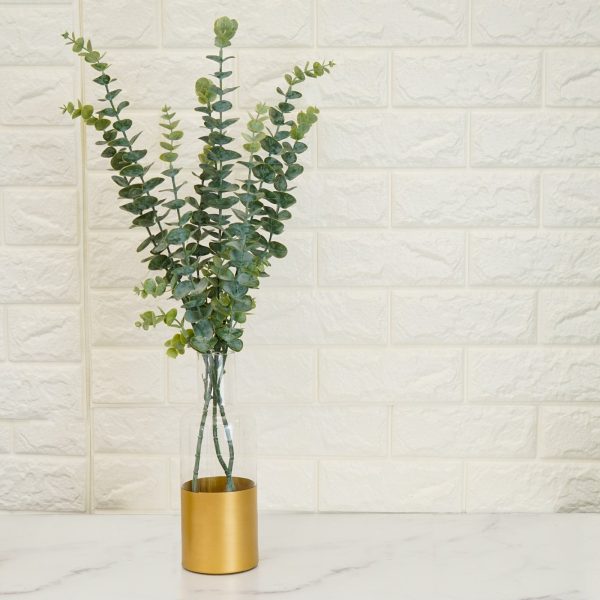 3 Bushes | 30" Artificial Eucalyptus Leaves Spray, Faux Greenery Stems - Frosted Green - Image 2