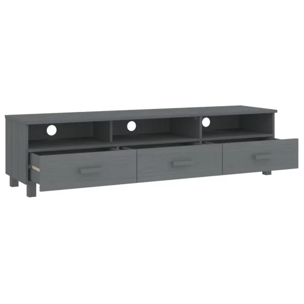 Irfora TV Stand HAMAR Dark Gray 62.2"x15.7"x15.7"Solid Wood Pine - Image 5