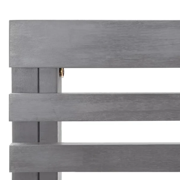 Htovila Patio Corner Bench Gray 55.1"Solid Acacia Wood - Image 6