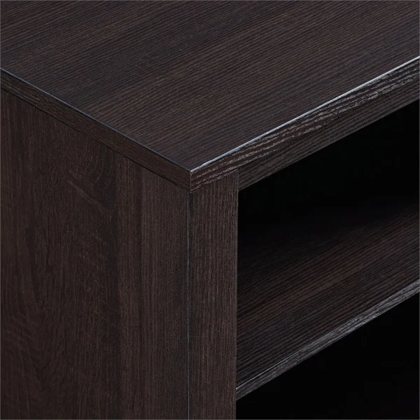 Pemberly Row MDF Rustic Farmhouse Electric Fireplace Wood TV Stand - Espresso - Image 2