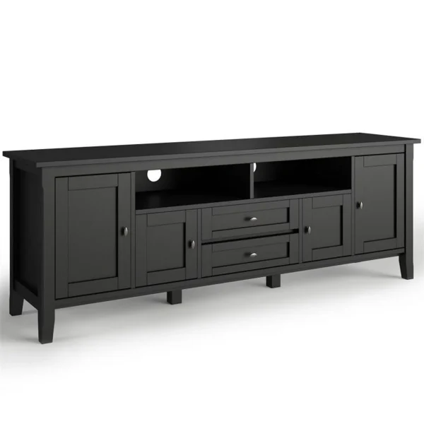 Home Square 2-Piece Set with 72"TV Media Stand and 32"Low Cabinet in Black - Image 5