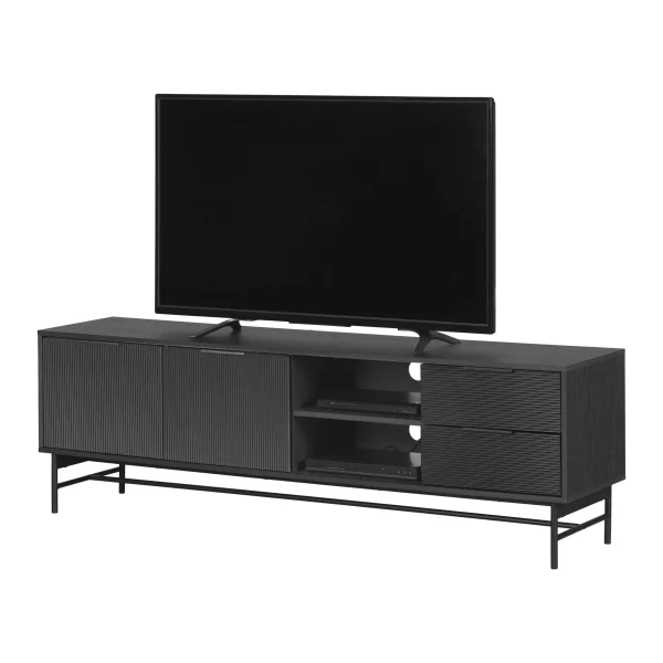 South Shore Arlo, Mid-century Glam TV Stand, 65"Black - Image 2