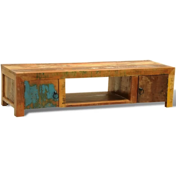 Reclaimed Wood TV Cabinet with 2 Doors Vintage -style - Image 4