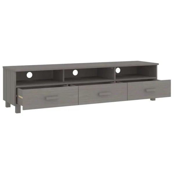 Irfora TV Stand HAMAR Gray 62.2"x15.7"x15.7"Solid Wood Pine - Image 5