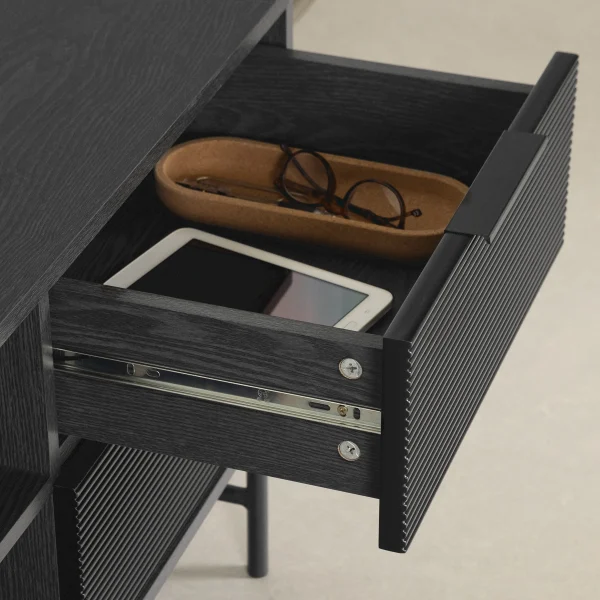 South Shore Arlo, Mid-century Glam TV Stand, 65"Black - Image 7