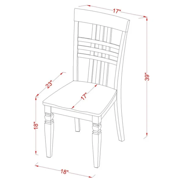 HomeStock Coastal Craftsman 5 Pc Dinette Table With Leaf And 4 Faux Leather Seat Chairs In Black And Cherry. - Image 5
