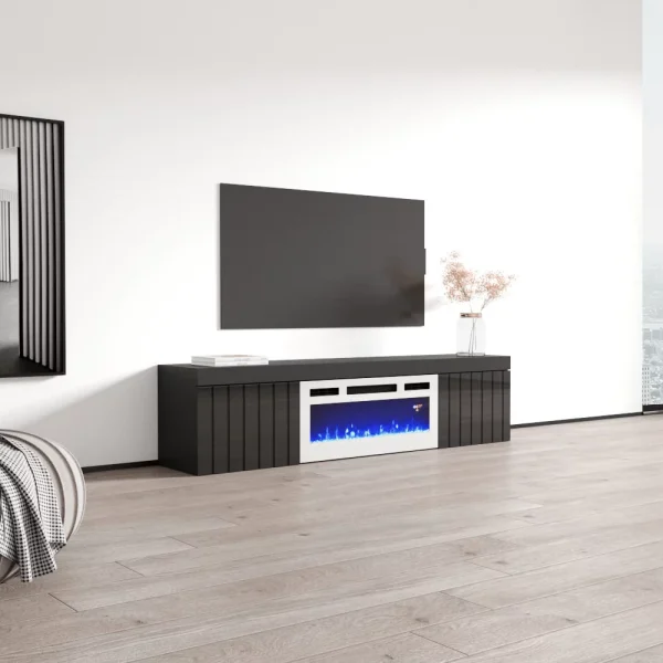 Knoxville WH-EF Floating Fireplace TV Stand for TVs up to 80", Modern High Gloss 71"Entertainment Center, Wall Mounted Electric Fireplace TV Media Console with Storage Cabinets - Image 6