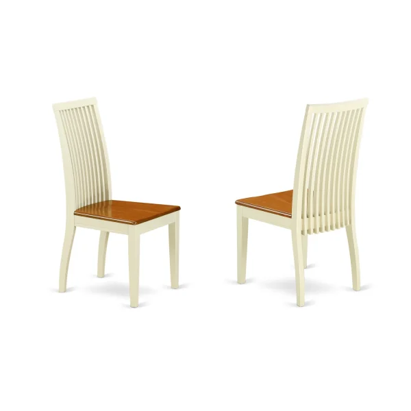 HomeStock African Adventure 5 Pc Kitchen Tables And Chair Set With One Dover Dining Table And 4 Kitchen Chairs In A Buttermilk And Cherry Finish - Image 4