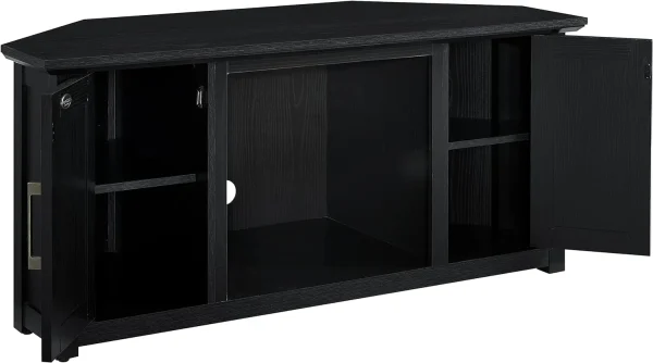 KF1006BK Camden -Inch Corner TV Stand With Electric Fireplace, Black - Image 8
