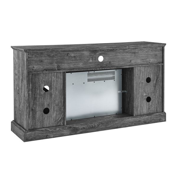 Homiyad 60 Inch Electric Fireplace Entertainment Center with Door Sensor-Dark Rustic Oak - Image 8