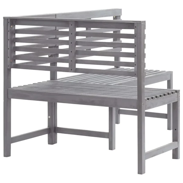 Htovila Patio Corner Bench Gray 55.1"Solid Acacia Wood - Image 4