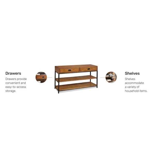 Homestyles Modern Craftsman Wood Media Console in Brown - Image 4