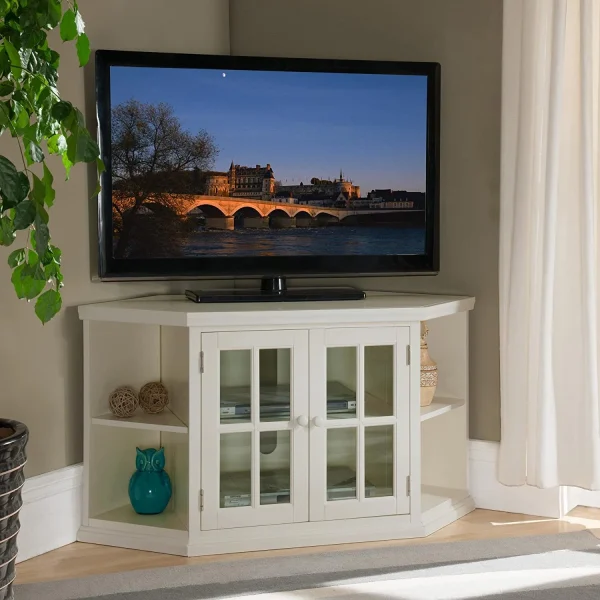Leick Furniture 81287 1 Corner Stand with Bookcases for 50"TV's, Brown - Image 2