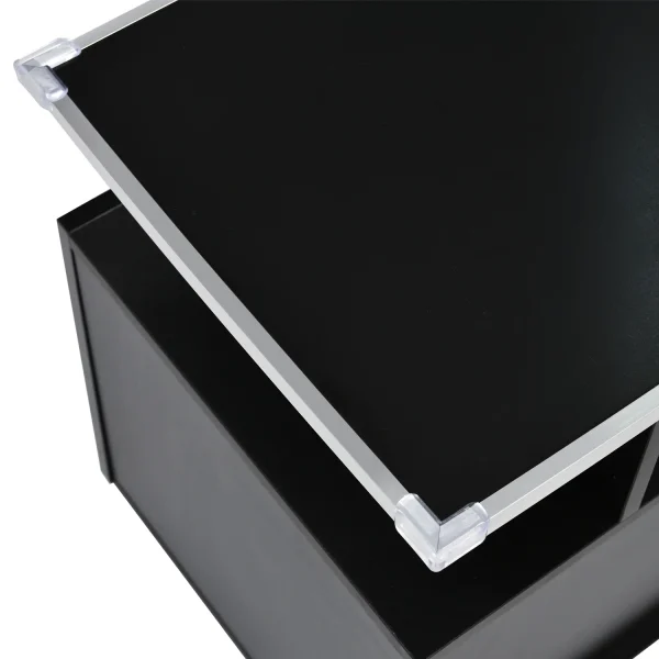 Sleek High-Gloss TV Cabinet with LED Accent Lighting and Ample Storage Premium Particle Board, Stylish Design, Waterproof Surface-black - Image 9