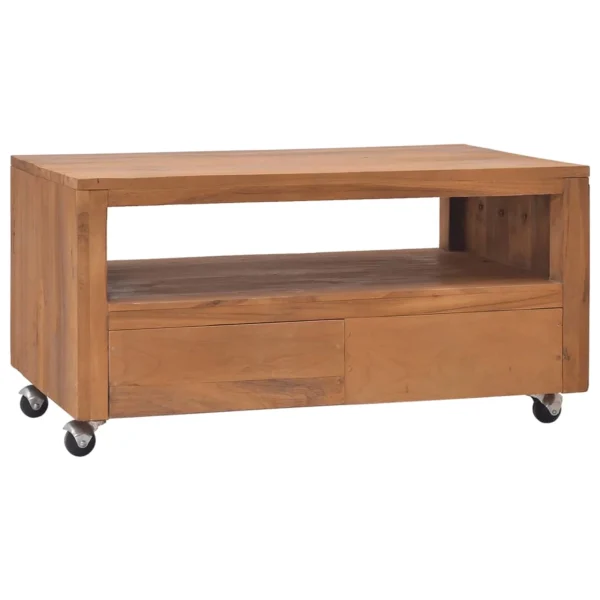 Suzicca TV Cabinet with Wheels 31.5"x19.7"x16.5"Solid Teak Wood