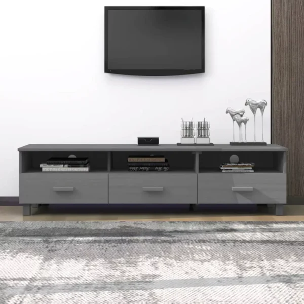 Irfora TV Stand HAMAR Dark Gray 62.2"x15.7"x15.7"Solid Wood Pine