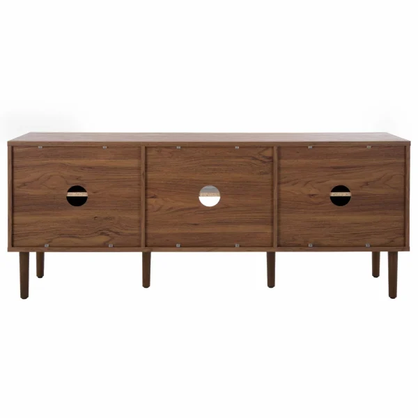 SAFAVIEH Claude Coastal 2 Door 2 Shelf Media Stand, Oak (59 in. W x 15.2 in. D x 23.8 in. H) - Image 4