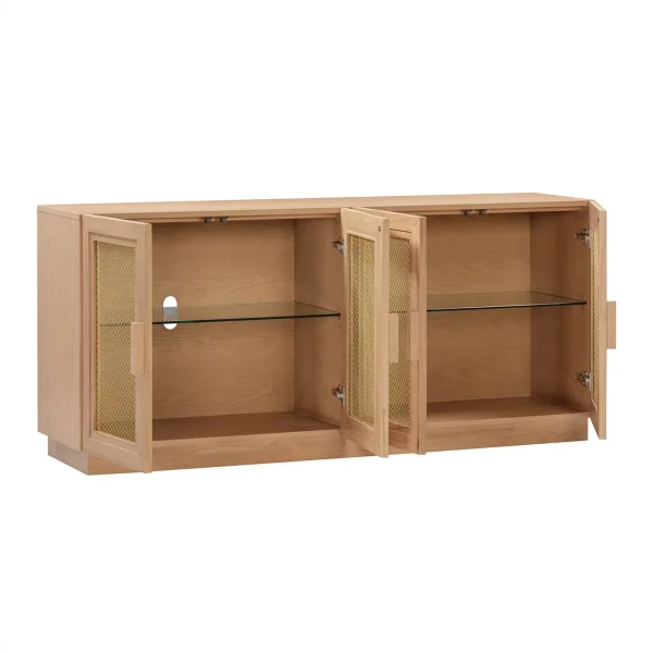 Pemberly Row Modern / Contemporay Natural Finish Media Console - Image 4