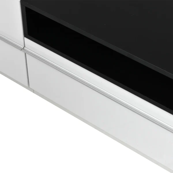 Sleek Two-Tone TV Cabinet Modern Design high gloss Ample Storage, and Cable Management-white - Image 10
