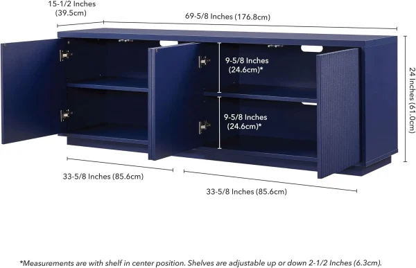 Hanson TV Stand, 70"Wide, Blue - Image 3