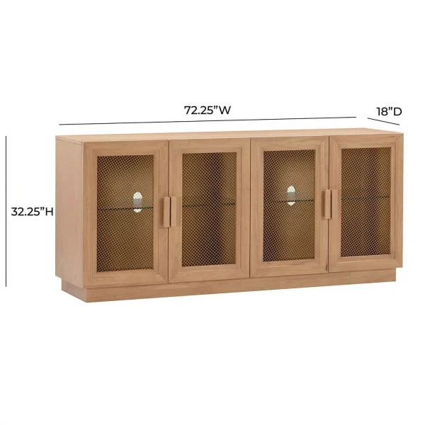 Pemberly Row Modern / Contemporay Natural Finish Media Console - Image 10