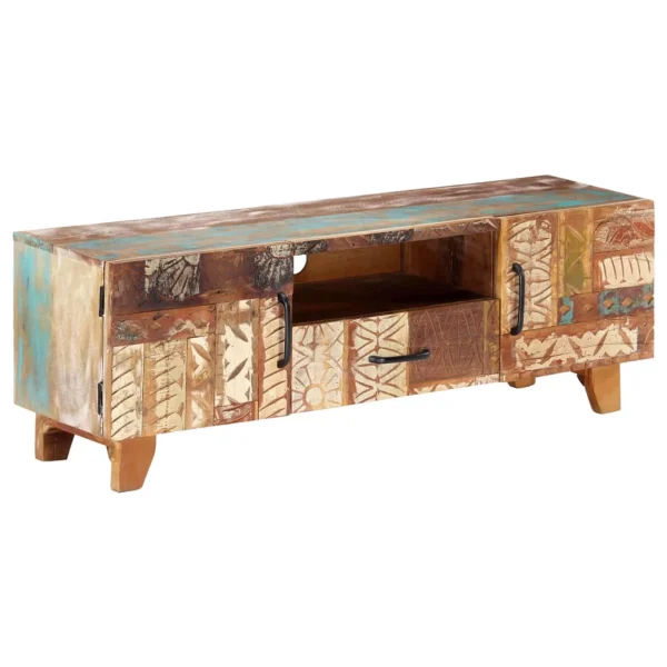 Hand Carved TV Cabinet 47.2"x11.8"x15.7"Solid Reclaimed Wood - Image 3